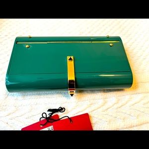 Valentino hard case case clutch (emerald green Color)
